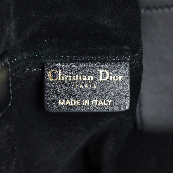 Dior Black Tweed with Gold-Tone Cannage Motif Medium Dior Toujours Bag