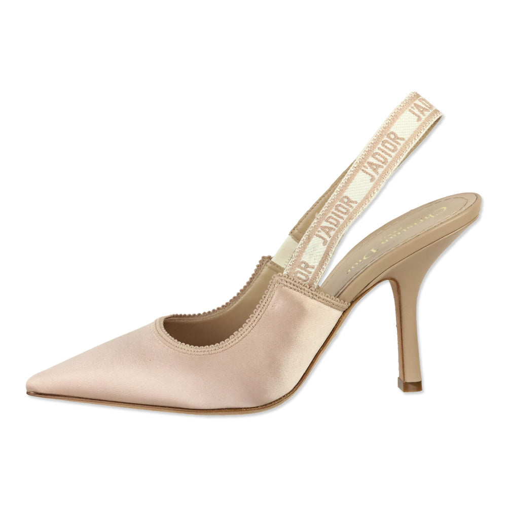 Dior Blush Pink Satin J'Adior Slingback Pump