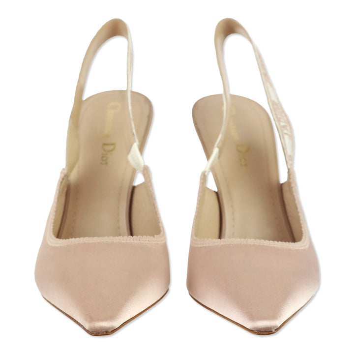 Dior Blush Pink Satin J'Adior Slingback Pump
