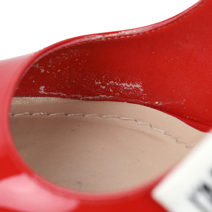Christian Dior J'adior Deep Red Patent Calf Leather Slingback Sandal
