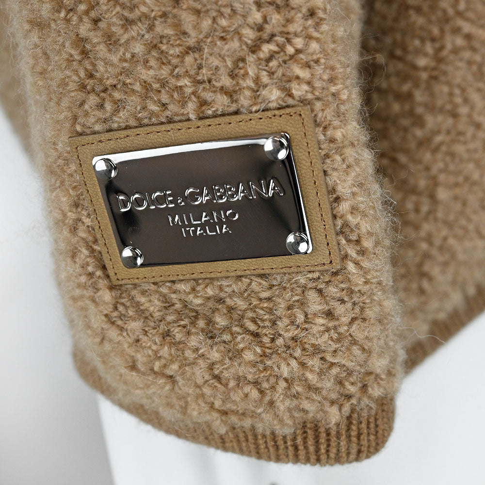 Dolce & Gabbana Tan Cashmere & Wool Teddy Jacket