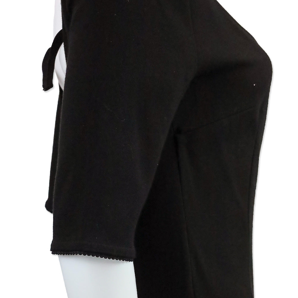 Dolce & Gabbana Black 3/4 Sleeve Scoop Neck Midi Dress