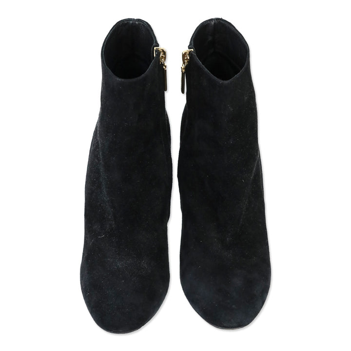 Dolce & Gabbana Black Suede Crystal Embellishment Ankle Boots