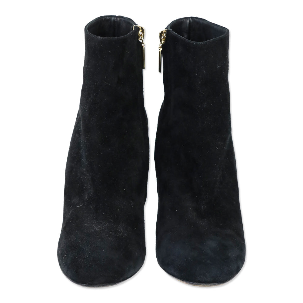 Dolce & Gabbana Black Suede Crystal Embellishment Ankle Boots