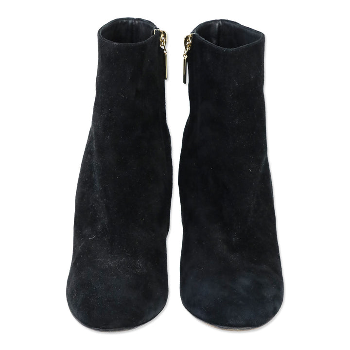 Dolce & Gabbana Black Suede Crystal Embellishment Ankle Boots