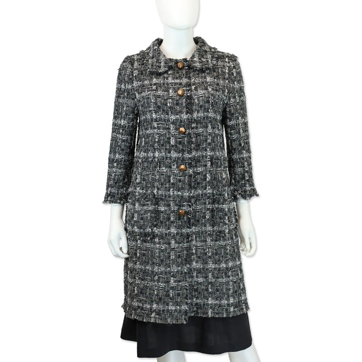 Dolce & Gabbana Black/Grey Tweed Over Coat