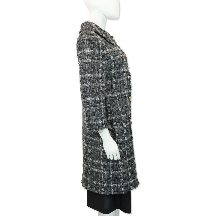 Dolce & Gabbana Black/Grey Tweed Over Coat