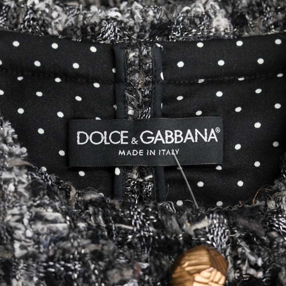Dolce & Gabbana Black/Grey Tweed Over Coat