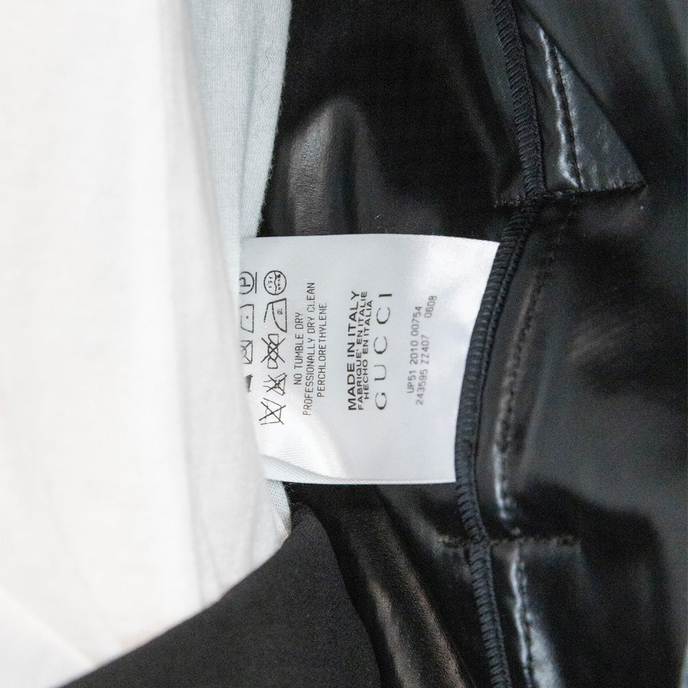 Dolce & Gabbana Black/White Tweed Leather Trim Blazer