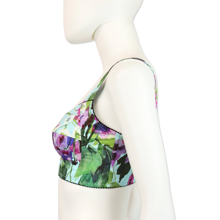 Dolce & Gabbana Bluebell-Print Corset Crop Top