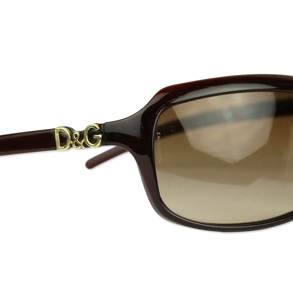 Dolce & Gabbana Brown Acetate Rectangle Sunglasses