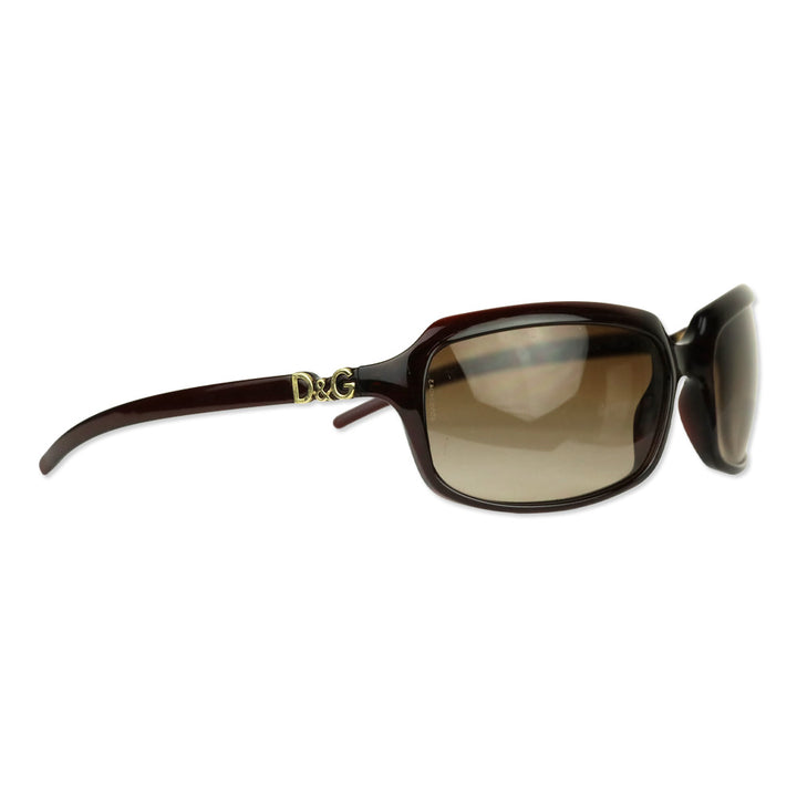 Dolce & Gabbana Brown Acetate Rectangle Sunglasses