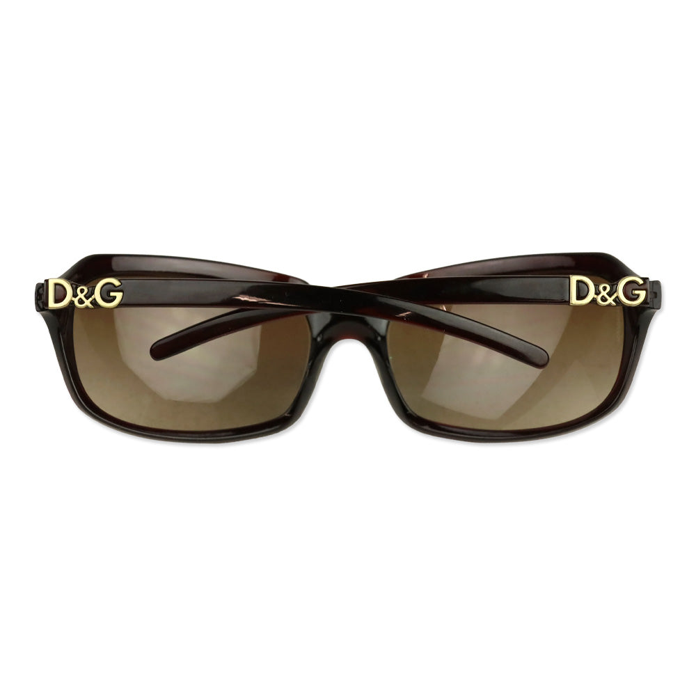 Dolce & Gabbana Brown Acetate Rectangle Sunglasses