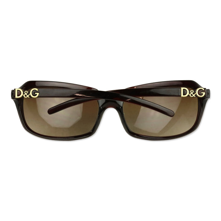Dolce & Gabbana Brown Acetate Rectangle Sunglasses