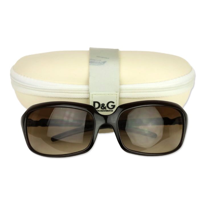 Dolce & Gabbana Brown Acetate Rectangle Sunglasses