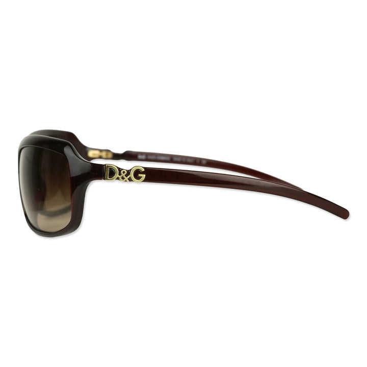 Dolce & Gabbana Brown Acetate Rectangle Sunglasses