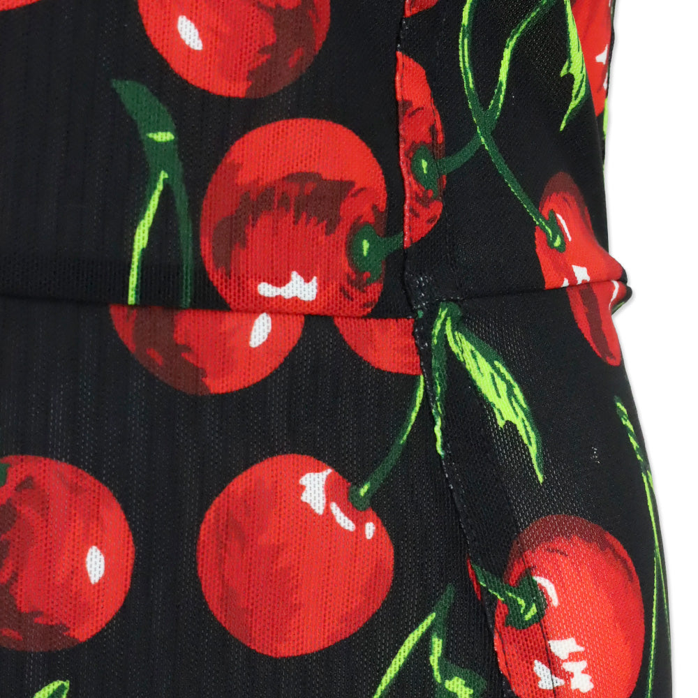 Dolce & Gabbana Cherry Print Mesh Corset Mini Dress