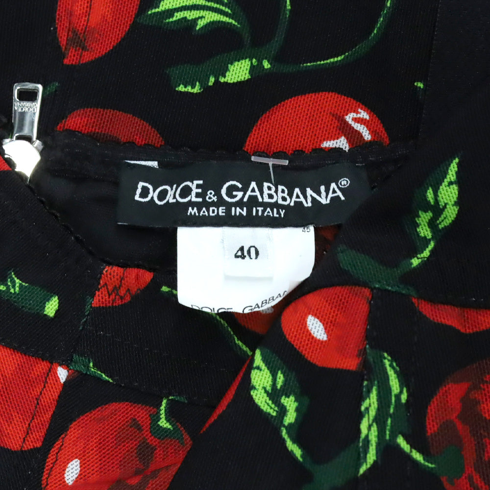 Dolce & Gabbana Cherry Print Mesh Corset Mini Dress