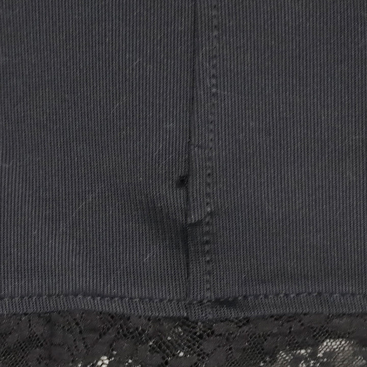 Dolce & Gabbana D&G Black Sheer Floral Trim Midi Skirt