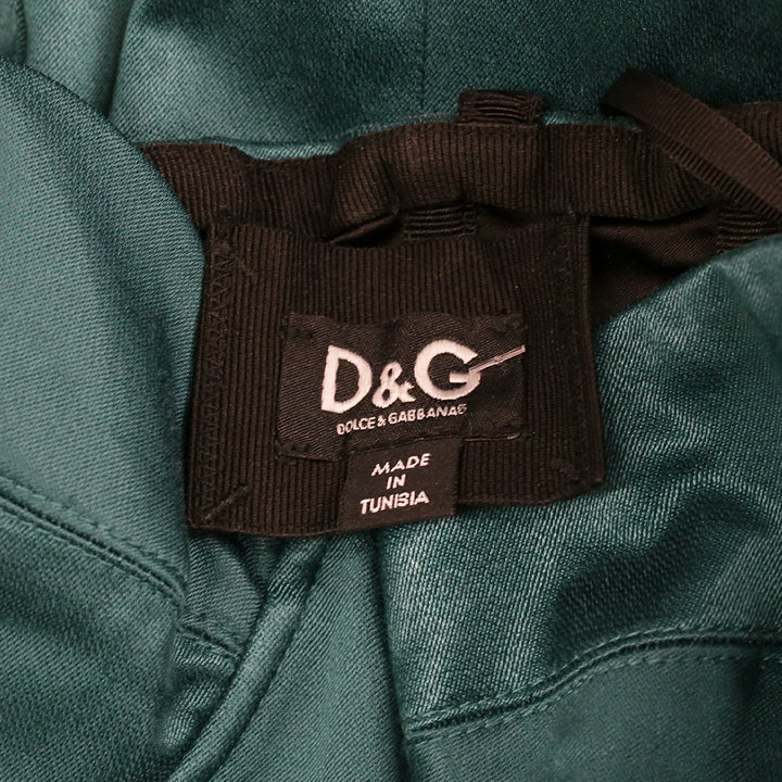 Dolce & Gabbana Dark Teal Strapless Midi Bustier Dress