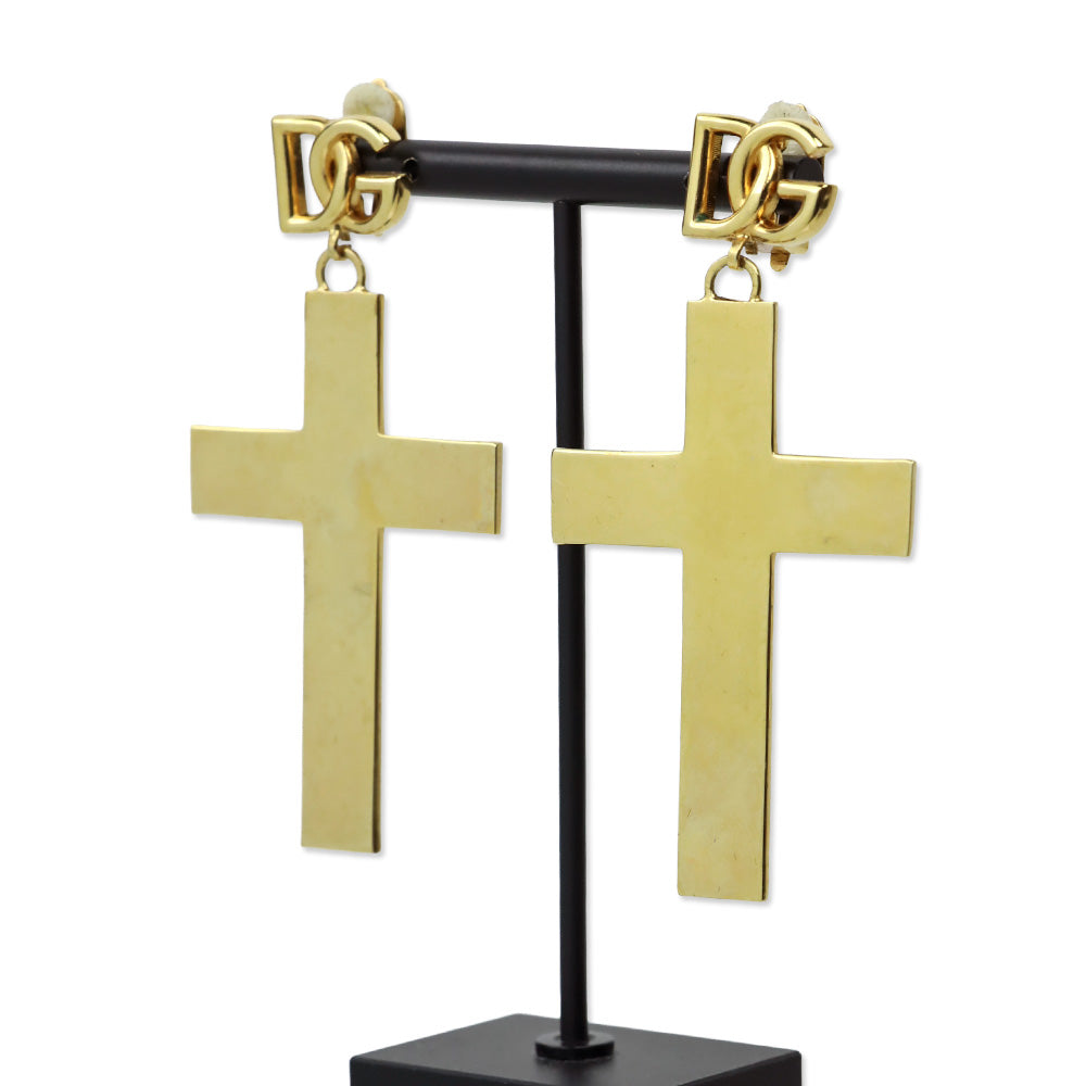 Dolce & Gabbana Gold-Tone Cross Earrings