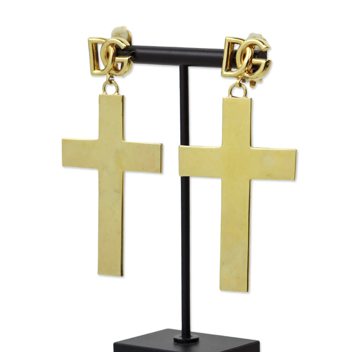 Dolce & Gabbana Gold-Tone Cross Earrings