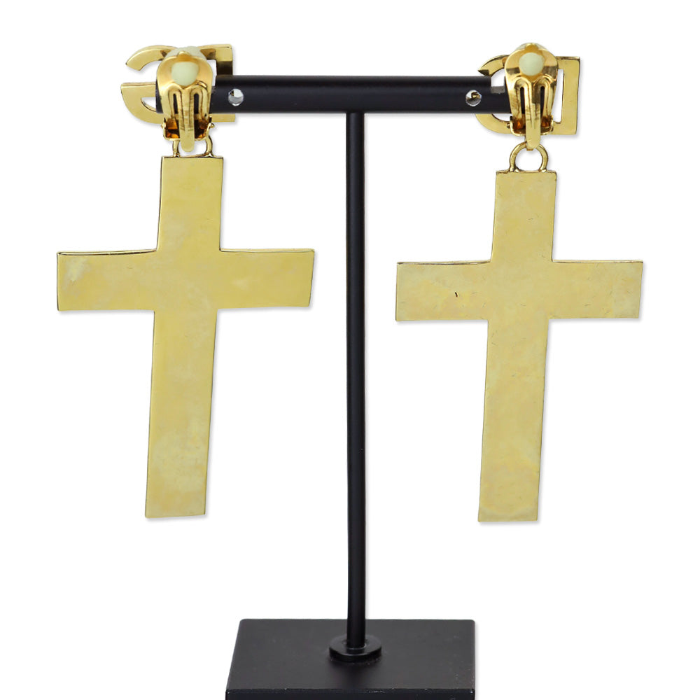 Dolce & Gabbana Gold-Tone Cross Earrings
