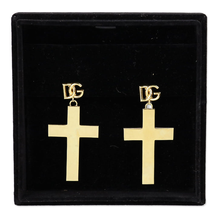 Dolce & Gabbana Gold-Tone Cross Earrings