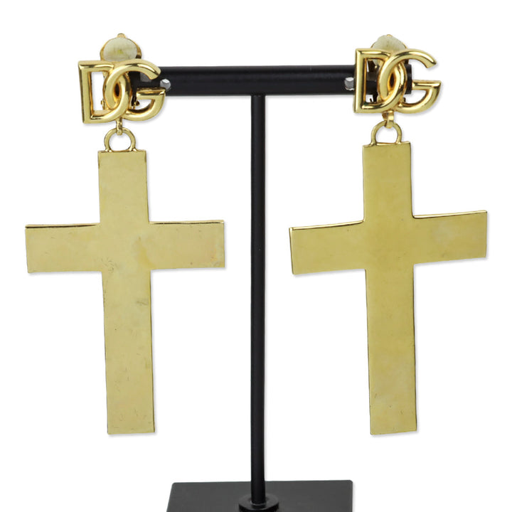 Dolce & Gabbana Gold-Tone Cross Earrings