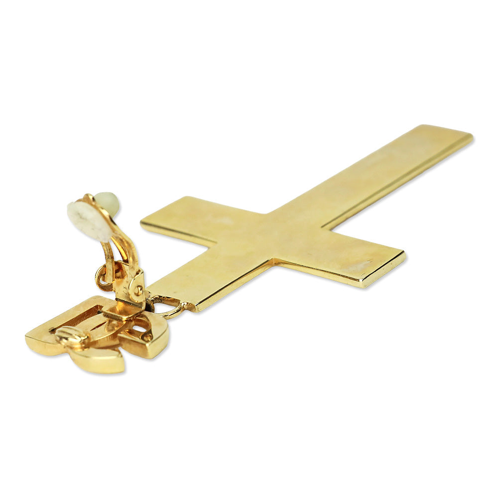 Dolce & Gabbana Gold-Tone Cross Earrings