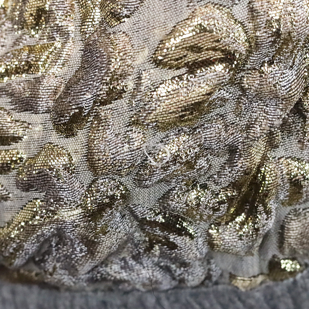 Dolce & Gabbana Grey Floral Sweater with Gold Accents