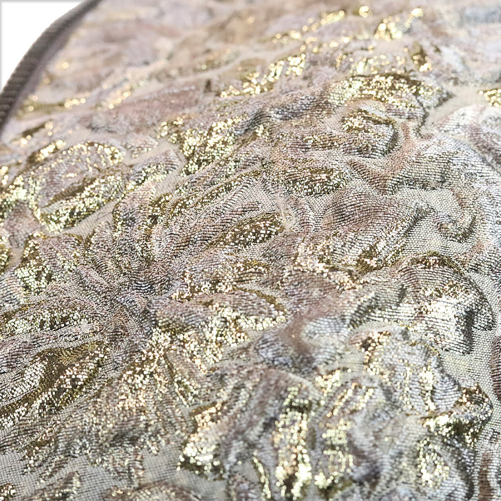 Dolce & Gabbana Grey Floral Sweater with Gold Accents