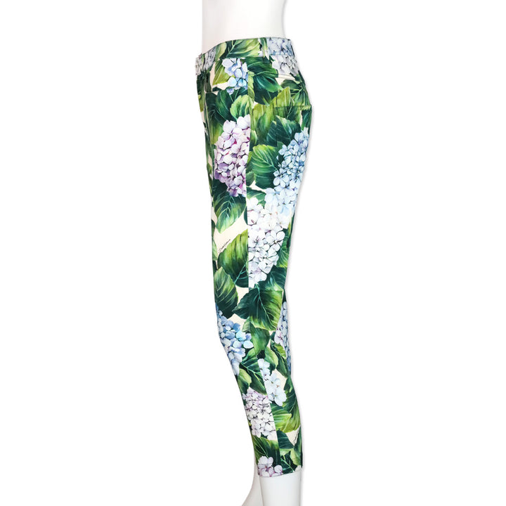 Dolce & Gabbana Hydrangea Print Straight Leg Pants