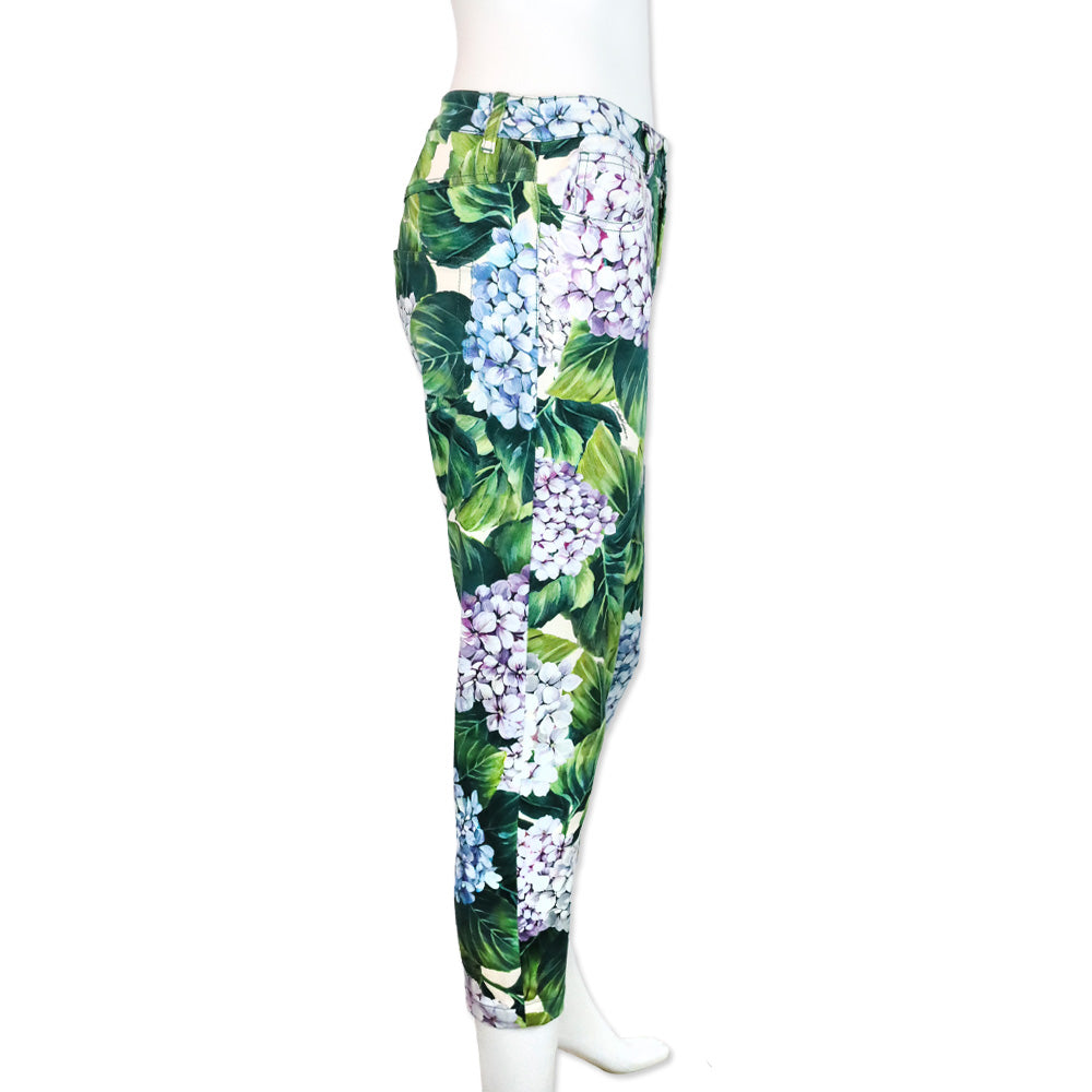 Dolce & Gabbana Hydrangea Print Straight Leg Pants