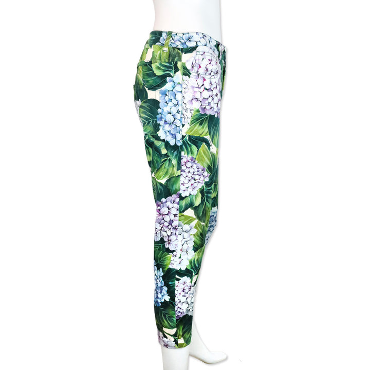 Dolce & Gabbana Hydrangea Print Straight Leg Pants