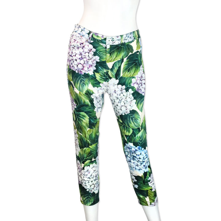 Dolce & Gabbana Hydrangea Print Straight Leg Pants