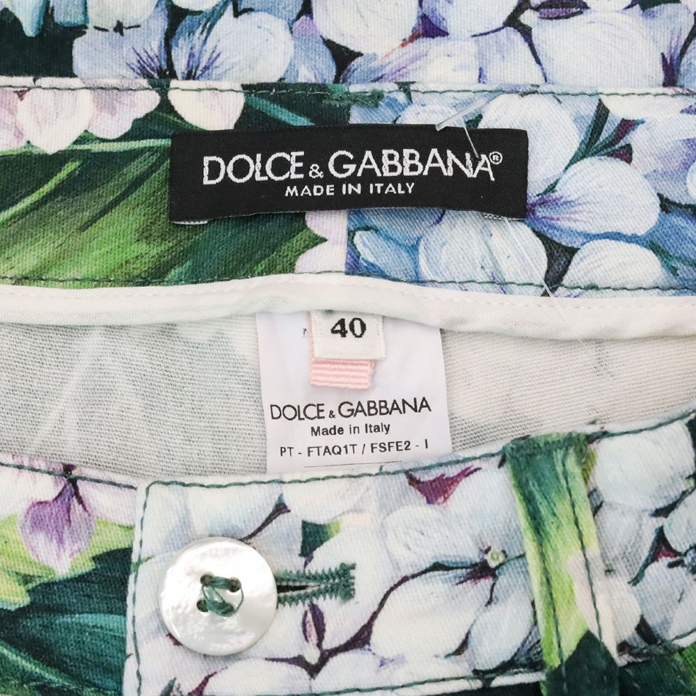 Dolce & Gabbana Hydrangea Print Straight Leg Pants