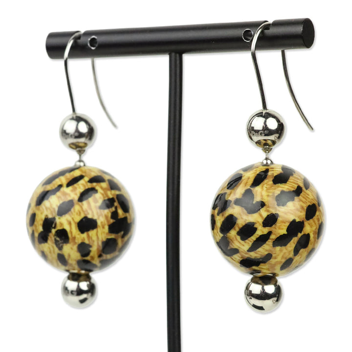 Dolce & Gabbana Leopard Print Beaded Earrings