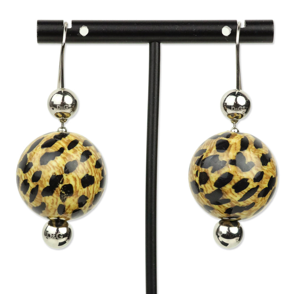 Dolce & Gabbana Leopard Print Beaded Earrings