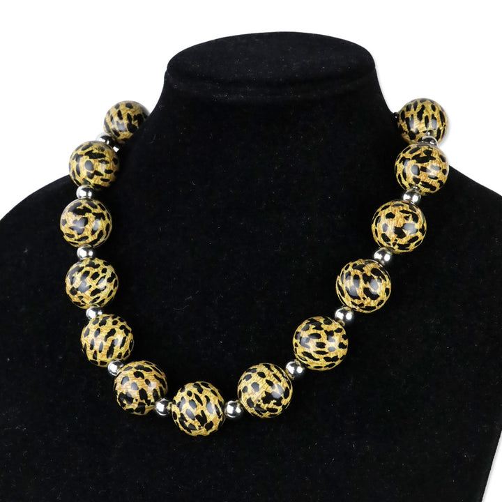 Dolce & Gabbana Leopard Print Beaded Necklace