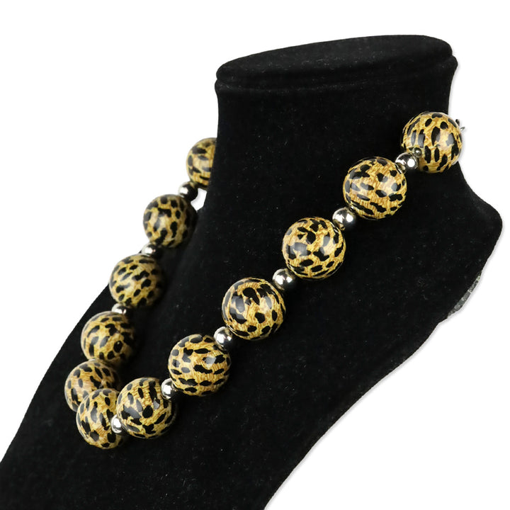Dolce & Gabbana Leopard Print Beaded Necklace