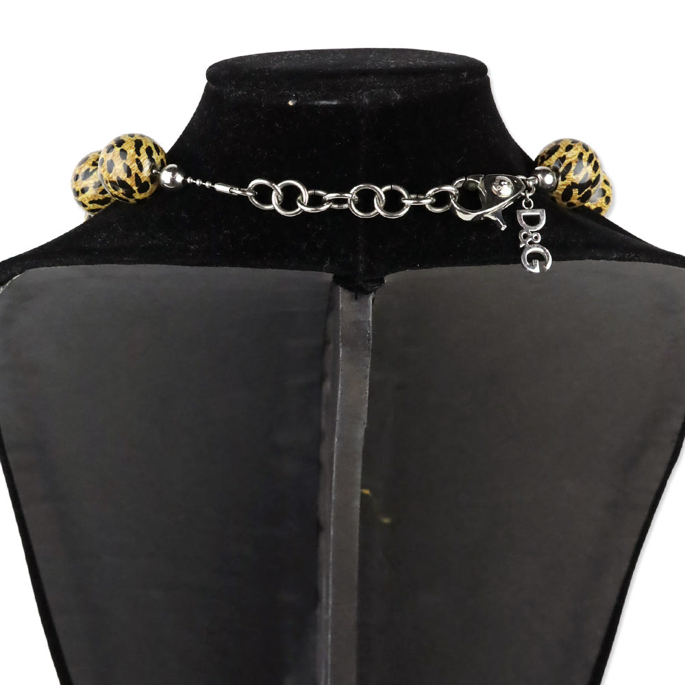 Dolce & Gabbana Leopard Print Beaded Necklace