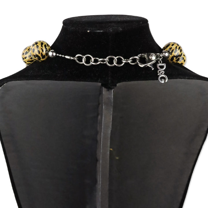 Dolce & Gabbana Leopard Print Beaded Necklace