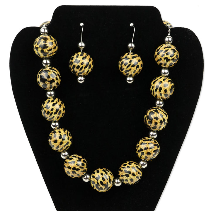 Dolce & Gabbana Leopard Print Beaded Necklace