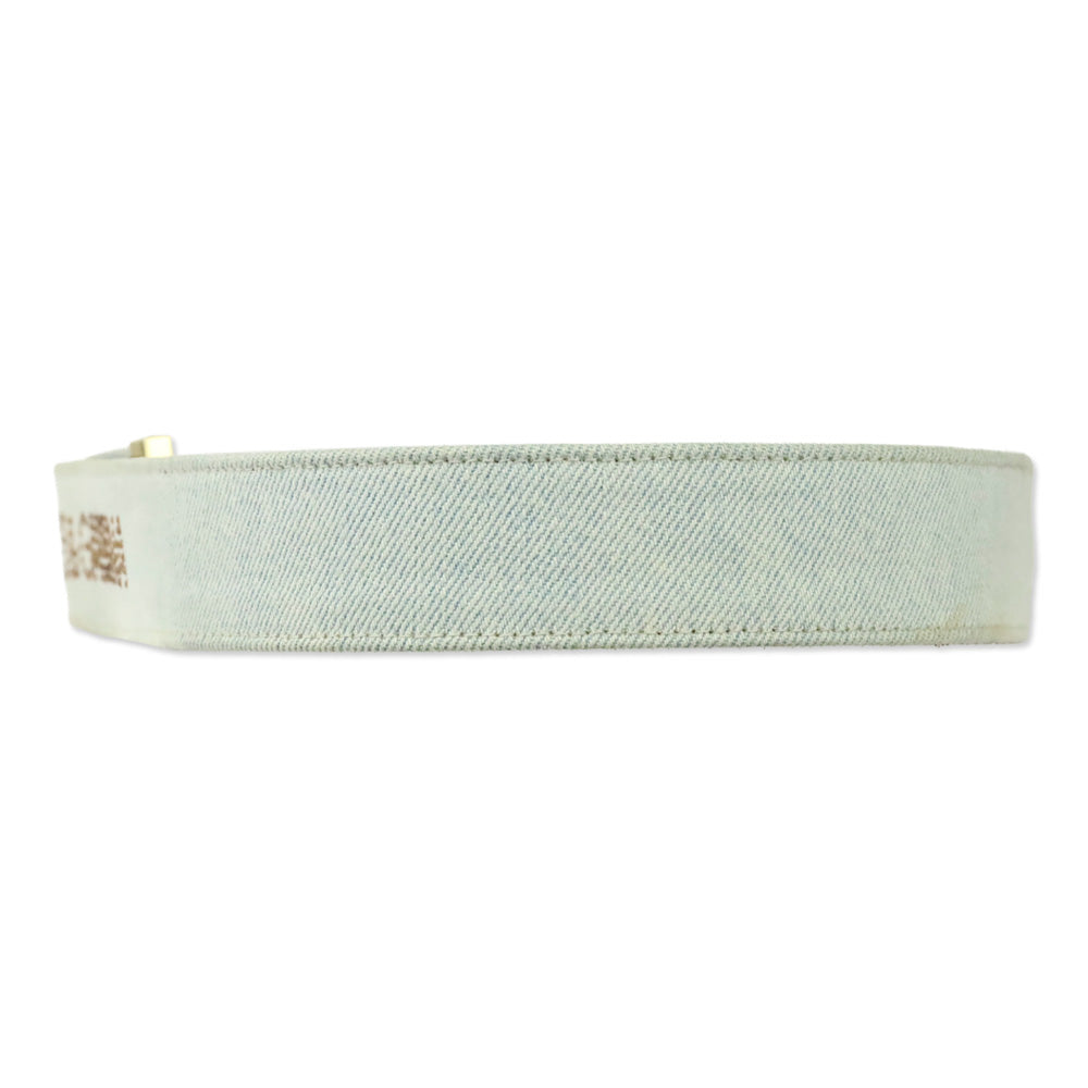 Dolce & Gabbana Light Wash Denim Crystal Logo Belt