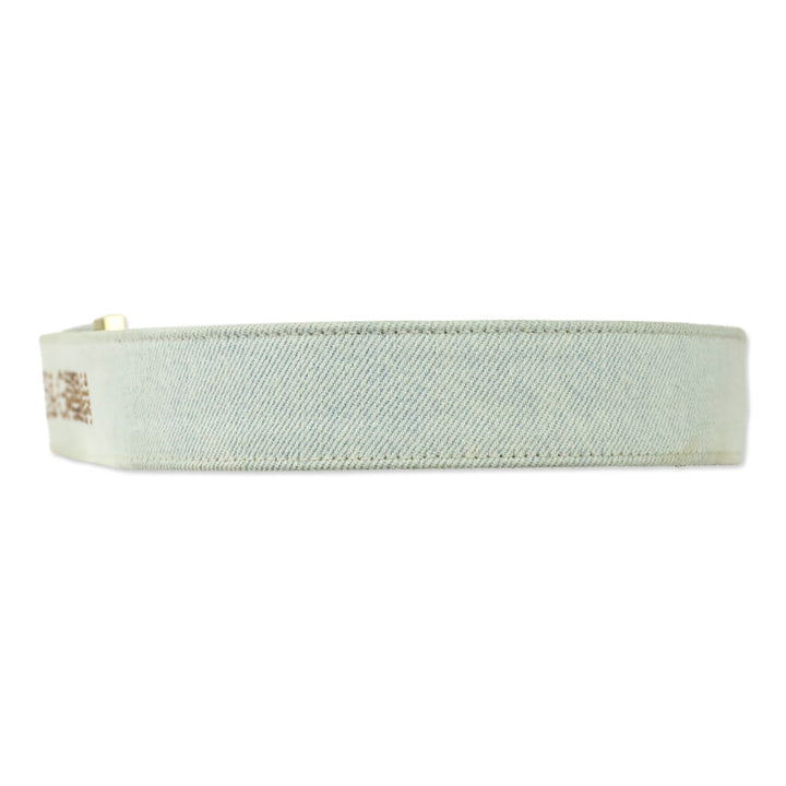 Dolce & Gabbana Light Wash Denim Crystal Logo Belt