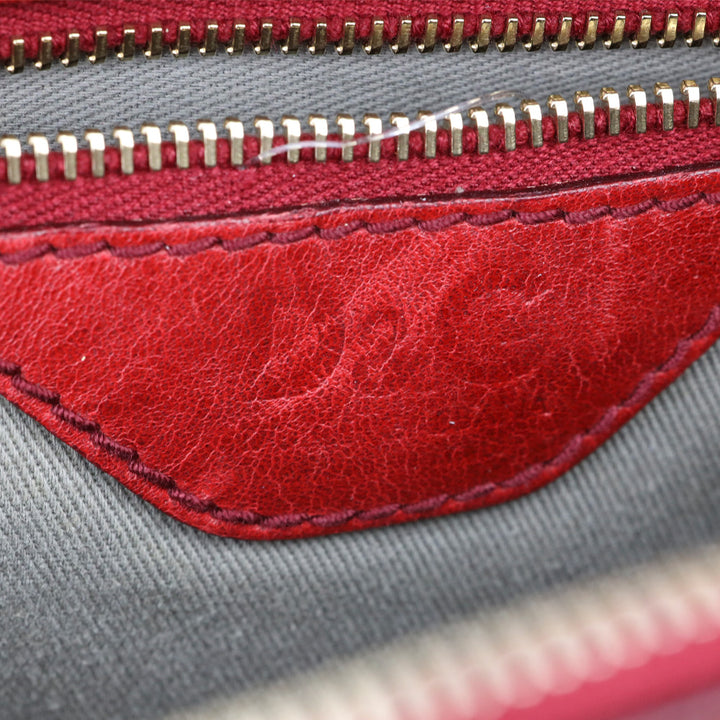 Dolce & Gabbana Lily Red Leather Zipper Doctor Bag
