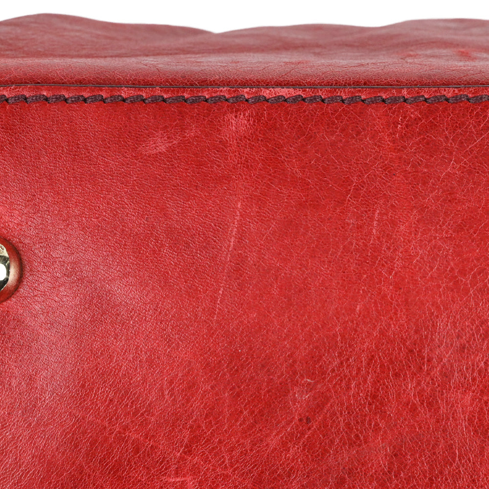 Dolce & Gabbana Lily Red Leather Zipper Doctor Bag