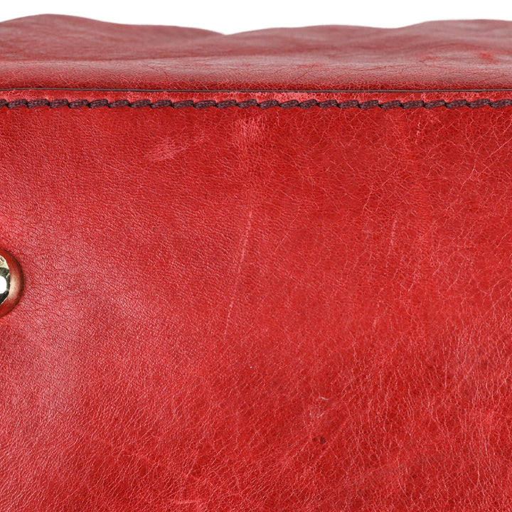 Dolce & Gabbana Lily Red Leather Zipper Doctor Bag