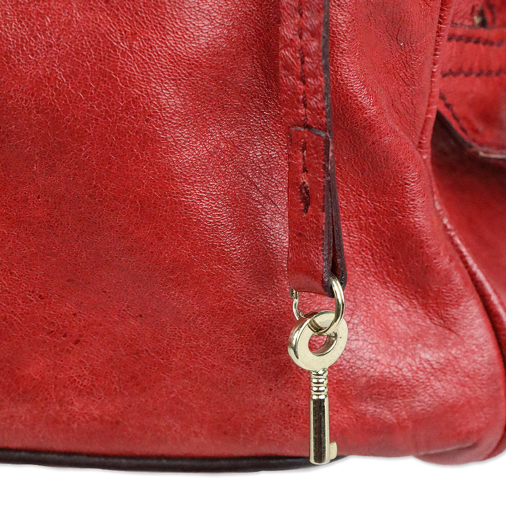 Dolce & Gabbana Lily Red Leather Zipper Doctor Bag